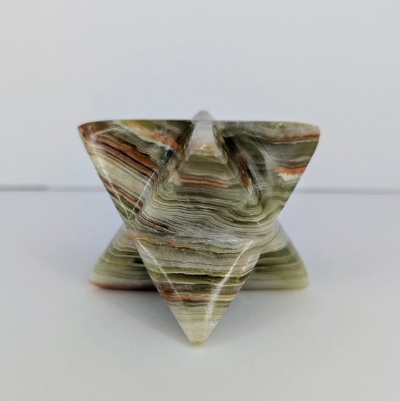 Large Green Onyx Natural Merkaba Crystal Carving - Picture 2 of 3